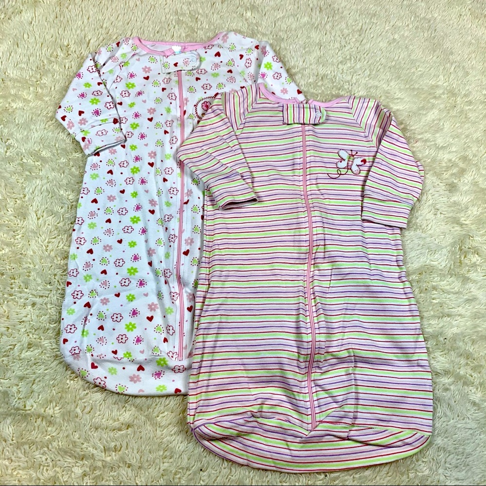 2pcs Pink Baby Girl Sleep Bag
